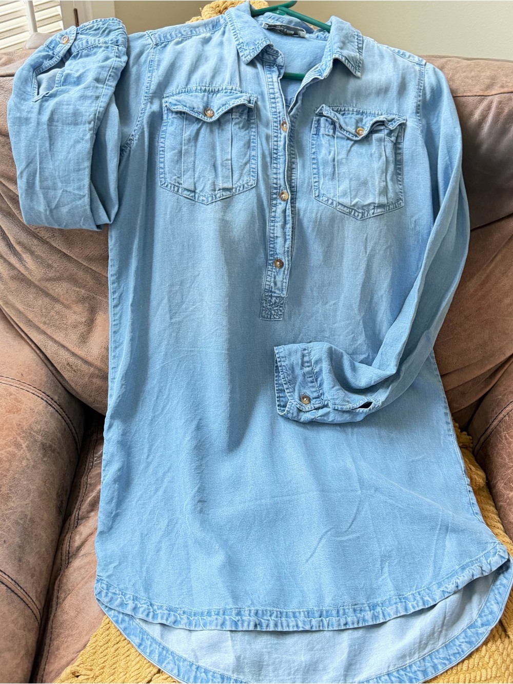 Abercrombie & Fitch Light Blue Denim Shirt Dress